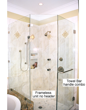 frameless shower enclosure without header